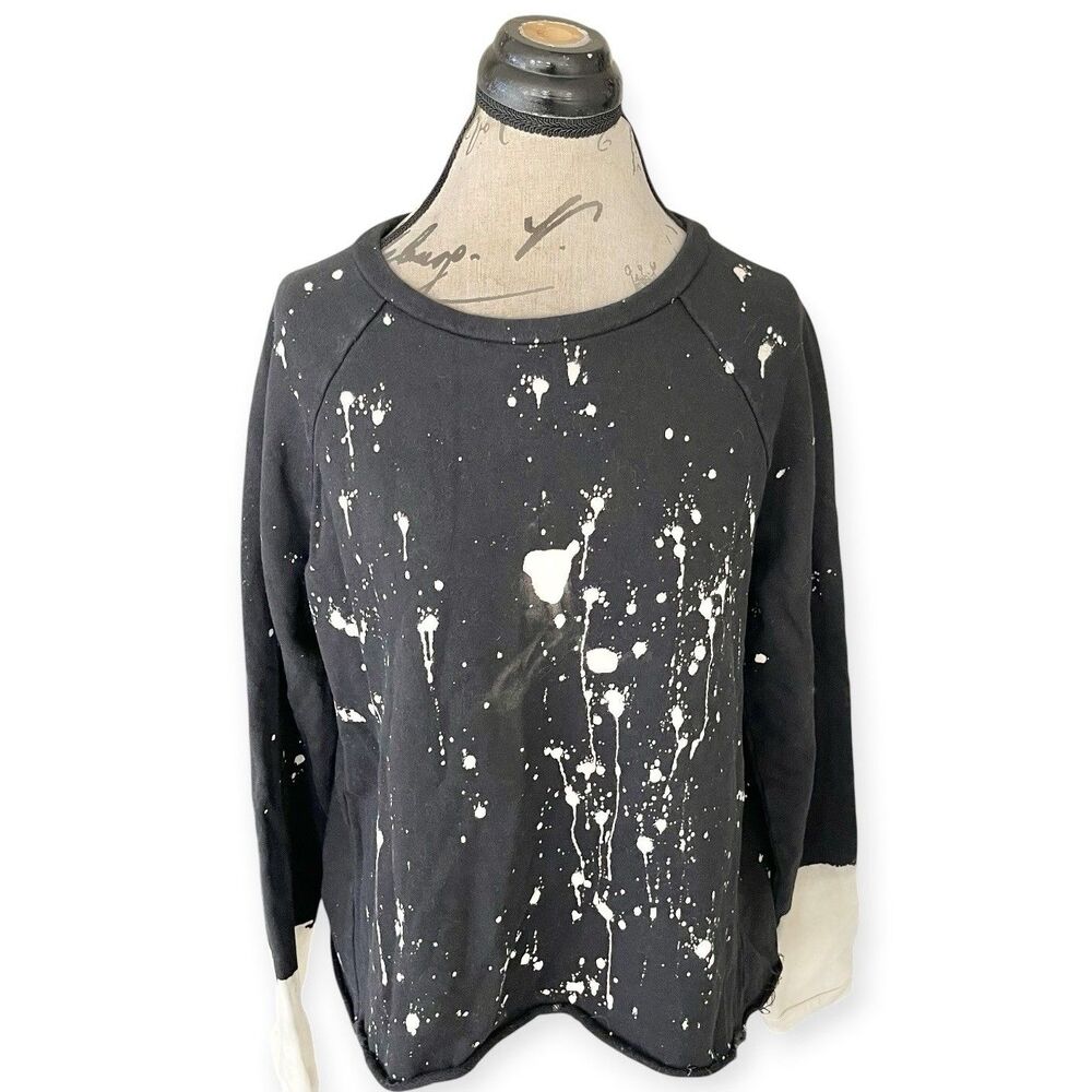 Generation Love Sweatshirt Long Sleeve Est Sz Large Distressed Splatter Raw Hem